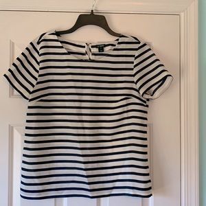 J. Crew Striped Short Sleeve Blouse